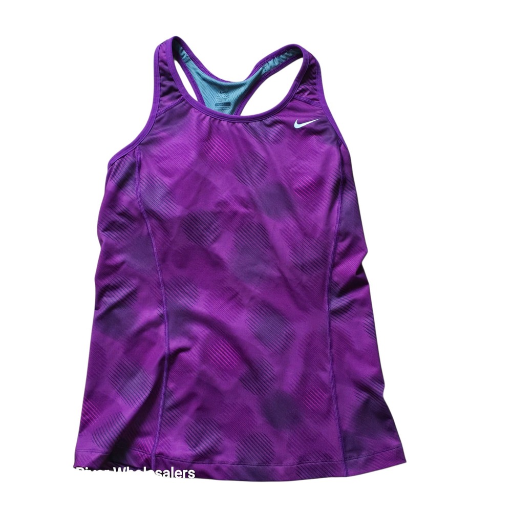 Nike Dri Fit Purple Geometric Racerback Tank Top Women's Size L Athletic